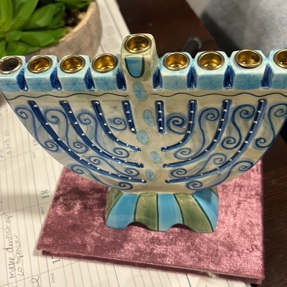 Menorah ~ Absolutely Beautiful Full Size Hand painted Menorah - Picture 3 of 4